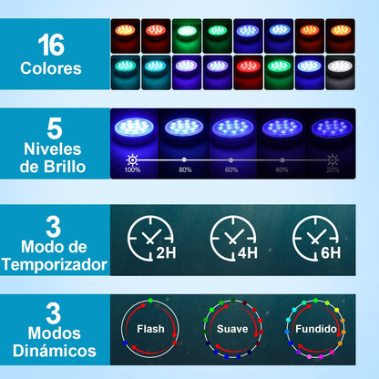 Luces LED Sumergibles Mágicas